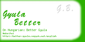 gyula better business card